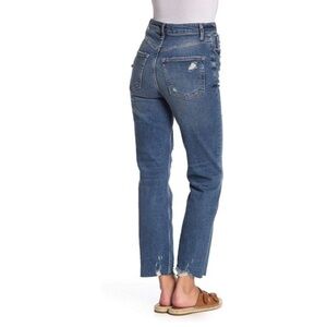 We The Free Womens High Rise Distressed Denim Slim Jeans Size 29 Raw Hem Cropped